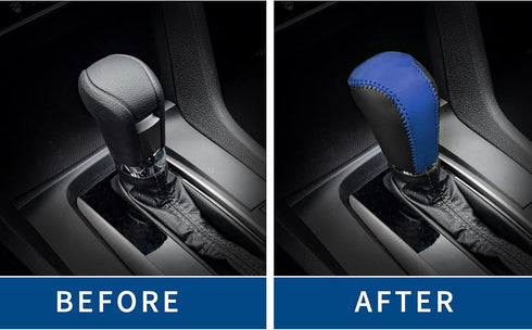 Compatible with DIY Genuine Leather Gear Shift Knob Cover Interior Accessories Protective Cover Decoration for Honda 10th Civic 2016 2017 2018 201...
