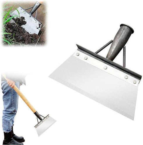 Multifunctional Cleaning Shovel, Square Garden Spade Shovel - Manganese Steel Flat Shovel Not Include Pole, 8-12" Heavy Duty Garden Tool for Diggi...