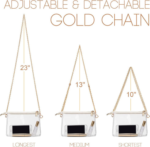 Clear Purse for Women Stadium Approved, Small Clear Crossbody Bag with Zipper, Clear Stadium Bag for Concerts Sports...
