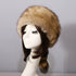 Faux Raccoon Tail Hat Novelty Winter Warm Fur Cossak Russian Style Skull Cap Brown...