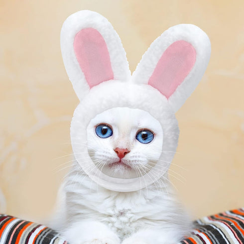 5 Pcs Cat Hat Adorable Costume Bunny Hat with Ears Funny Mane Cat Hat for Cats and Small Dogs Kitten Puppy Party Costume Accessory Headwear (Rabbi...