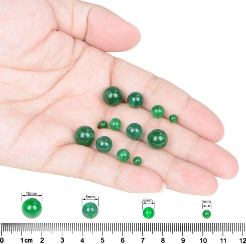 AD Beads Natural Gemstone Round Loose Beads 15" for Bracelet Necklace Earrings Jwelery Making Crafts DIY (8mm, Green Jade)...