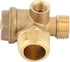 Air Compressor Check Valve, 3-Way Brass Male Threaded Air Compressor Check Valve Tube Central Pneumatic Tool G1/2" x G3/8" x G1/8"...