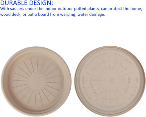 6 Pack Planter Saucers - Plastic Plant Tray Flowerpot Drip Trays Round Apply to Outdoor/Garden (5.6 Inch, Light Grey)...