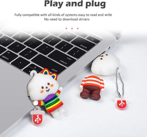 BorlterClamp 32GB USB Flash Drive Cute Cartoon Cloud Girl Model Memory Stick, Gift for Students and Children...