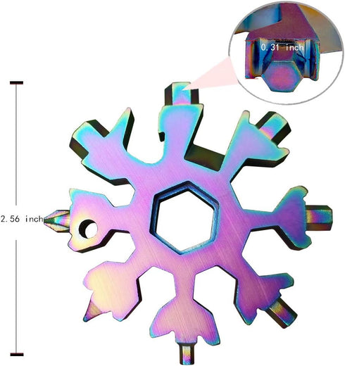 18-in-1 Snowflake Multi-Tool Screwdriver, Stainless Steel 18-1 Multitool Snow Tool (Multicolor)...