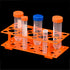 Test Tube Rack, Centrifuge Tube Holder (2 Pack - Blue and Orange) for 10ml, 15ml, 50ml, Detachable Plastic Stand, 28 Well...
