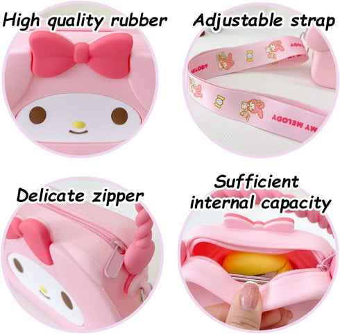 Kawaii Mini Crossbody Backpack, Kitty Tote Messenger Bag, Cute Coin Purses, Wallets Stuff for Teen Girls, Women(White)...