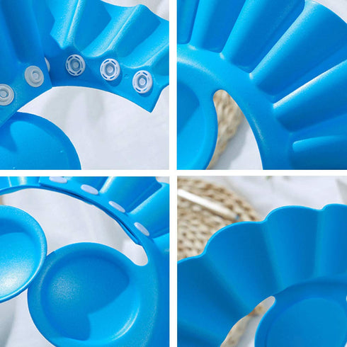 FEBSNOW Baby Shower Cap Bathing Cap - 3 Pcs Soft Adjustable Visor Hat Safe Shampoo Shower Bathing Protection Bath Cap for Toddler, Baby, Kids, Chi...