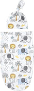 Baby Cocoon Swaddle Blanket Newborn Girl Swaddle and Headband Set Purple Soft Stretchy Flowers Floral Print Wrap Shower Gift (Animal)...