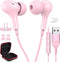 USB Headphone for PC Laptop Magnetic 2.3M Wired Earbuds Computer Headset with Microphone Control Mute Mic Noise Canceling in-Ear Eartips Corded Ea...