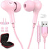 USB Headphone for PC Laptop Magnetic 2.3M Wired Earbuds Computer Headset with Microphone Control Mute Mic Noise Canceling in-Ear Eartips Corded Ea...