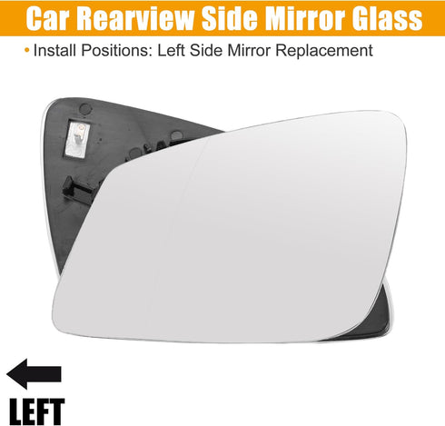 X AUTOHAUX Car Left Side Rearview Heated Mirror Glass with Backing Plate for BMW 5 Series F10 No.51167251583...