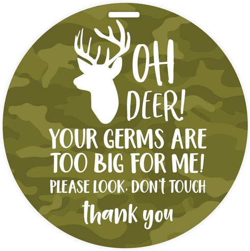 Camouflage Deer Stop No Touching Baby Car Seat Sign/Country Boy Stroller Tag/Camo Car Seat Accessory...