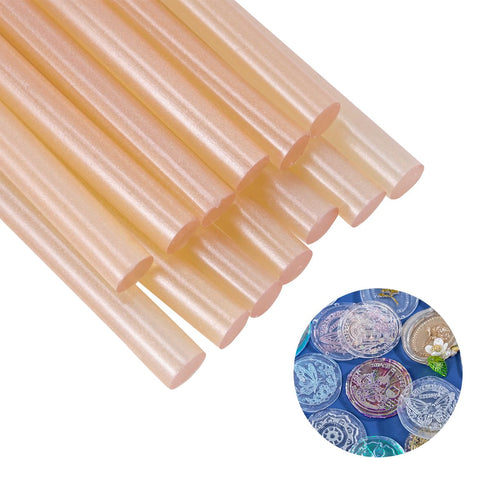 NEX&CO Wax Seal Sticks for Mini Glue Gun, 20 Pack Iridescent Translucent Sealing Wax Sticks for Stamp Seals, 8" x .27" Dia, Hot Art Glue for Stamp...