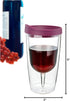 Southern Homewares 10oz Merlot Red Lid Wine Tumbler, 2-Pack – Insulated Double Wall Acrylic with See-Through Cup...