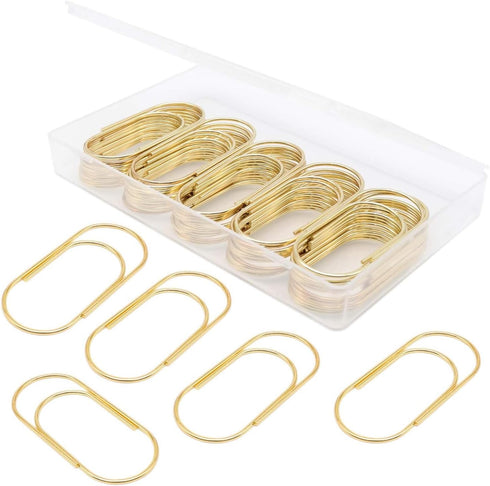 50PCS Jumbo Gold Paper Clips, 50 mm Paper Clips?Non-Slip and Smooth...