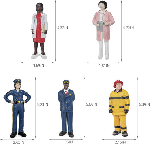 5PCS Professional Character Models Figures Set Educational Toys Christmas Party Decoration for 3 4 5 6 Kids Boys and Girls (Doctors, firefighters)...