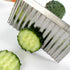 2 PACK French Fry Crinkle Cutter,Wavy Potato Slicer Cutter,Vegetable Veggie Chopper Cut Knife,Cucumber Carrot Garnishing Knife, Home Kitchen Wavy ...