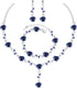 Elegant Flower Leaf Jewelry Sets Necklace Dangle Earrings Bracelet Set for Women Prom Party Costume Accessories #0929...