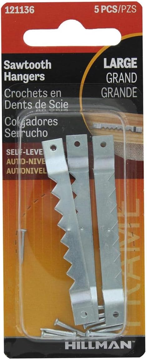Hillman Fastener Corp 121136 Sawtooth Self-Leveling Hangers 2 pack set of 5-hanger(10 hangers in Total)...