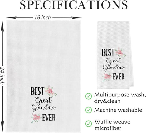 Great Grandma Gifts Towel - Great Grandma Waffle Weave Kitchen Dish Towel, Great Grandma Gifts Hand Towels, Great Grandma Gifts Tea Towels, Gifts ...