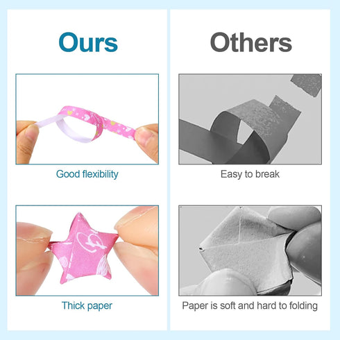 2160 Sheets Stars Paper Strips, 4 Packs Double Side Origami Star Paper, Folding Paper Strips, Lucky Star Strips Paper, Star Origami Paper for Kids...