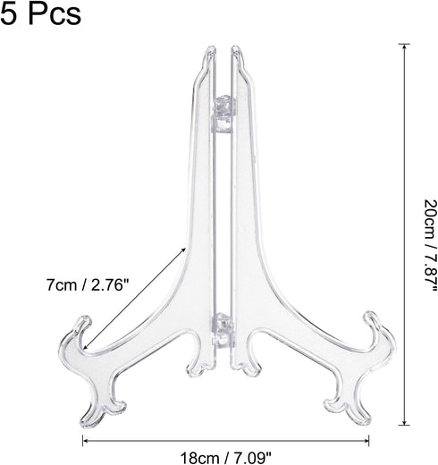 uxcell 8" Acrylic Plate Stands for Display Easels Stand Display Stand Acrylic Plate Holder for Card Easel Photo Frame Desktop Transparent 5Pcs...