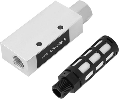 Pneumatic Air Exhaust Vacuum Generator, Compact Aluminum Alloy Ejector Compressed Air Exhaust Precision Threads with Silencer CV 20HS...