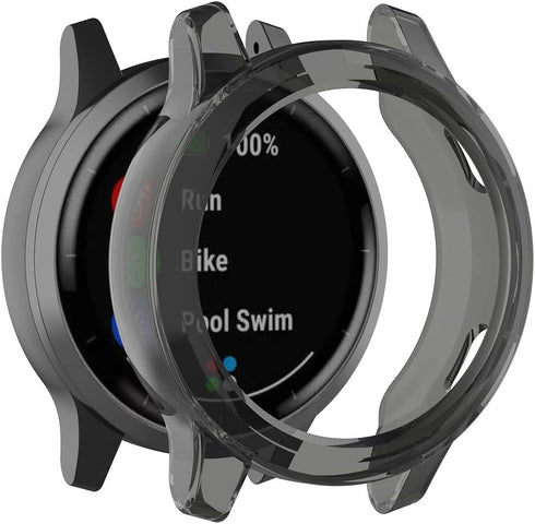 Black-3Pack Covers Compatible with Garmin vívoactive 4 Watch Case Accessories Transparent TPU Protective Bumper Scratch-Resistant for 45 mm Vívoac...