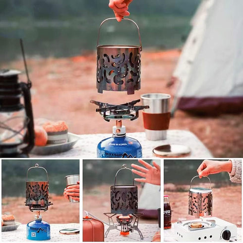 Camping heater Butane heater Candle heater Tent heater Small propane heater Emergency heater Portable stainless steel camping heater (silver)...
