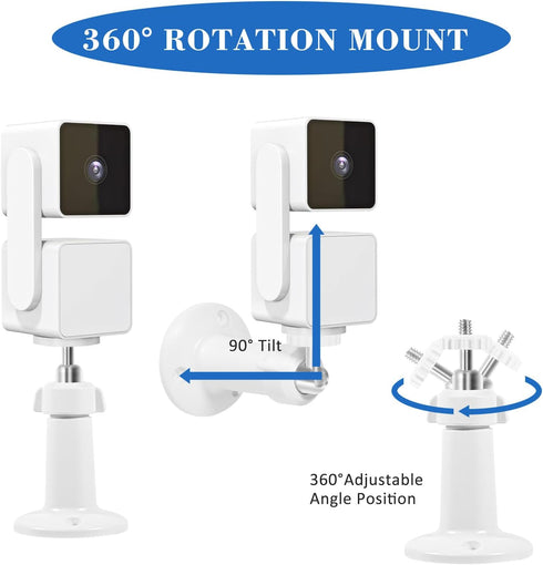 Dual Pack Wall Mount for Wyze Cam Pan V3 - All-Angle Swivel & Tilt Adjustable Bracket for Indoor & Outdoor Use.Mount Compatible with SimpliSafe Ou...