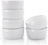 Nuwave Ceramic Ramekins 8 oz, Set of 6, Elegant Classic Style for Baking Souffles, Creme Brulées, Custards, Puddings, 4.3” Wide & 2” Tall, Microwa...