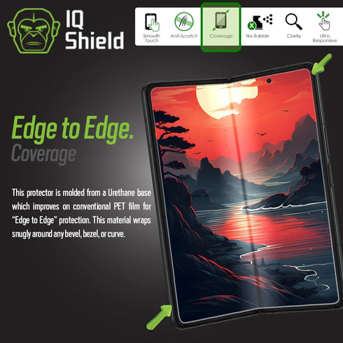 IQShield Screen Protector Compatible with Samsung Galaxy Z Fold 3 (2-Pack) Anti-Bubble Clear TPU Film...