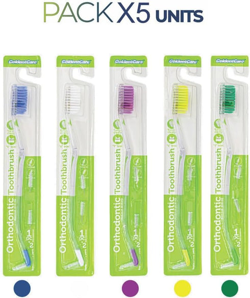 Orthodontic V-Shaped Toothbrush - Medium Bristle, Tongue Cleaner, Interproximal Head Ideal for Ortho Braces Cleaning, Double Extreme Toothbrush,1 ...
