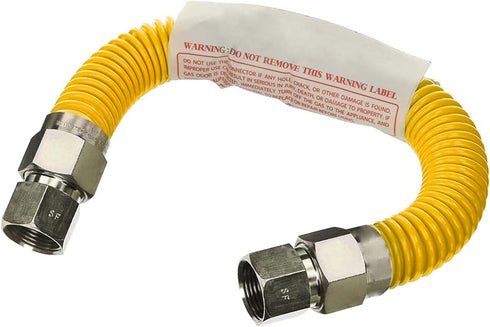 GUHD-ZD38-24C Gas Line Hose 1/2'' O.D. x 24'' Length with 0.5 in. FIP Fitting, Yellow Coated Stainless Steel Flexible Connector, 24 Inch...