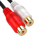 RCA 1 Male to 2 Female Audio Speaker Y Adapter Splitter Cable with OFC Conductor Dual Shielding Gold Plated Metal Shell Flexible PVC Jacket - 2 Pa...