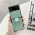 Lunivop Compatible with Samsung Galaxy Z Flip 3 5G Case Metal Ring Ultra Slim Cover Hard Plastic PU Leather Shockproof Phone Case Fashion (for Gal...