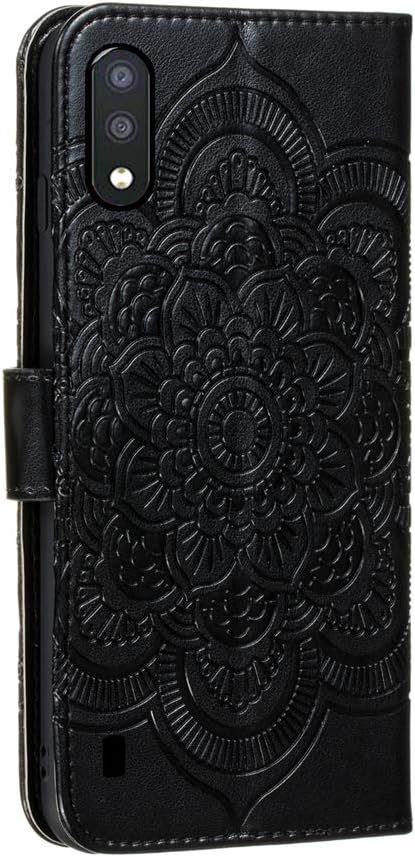 for Samsung Galaxy A01 Case Flip Premium Wallet Phone Case PU Leather Mandala Embossed Shockproof Cover with Kickstand Card Holder Cover for Samsu...