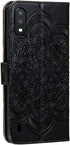 for Samsung Galaxy A01 Case Flip Premium Wallet Phone Case PU Leather Mandala Embossed Shockproof Cover with Kickstand Card Holder Cover for Samsu...