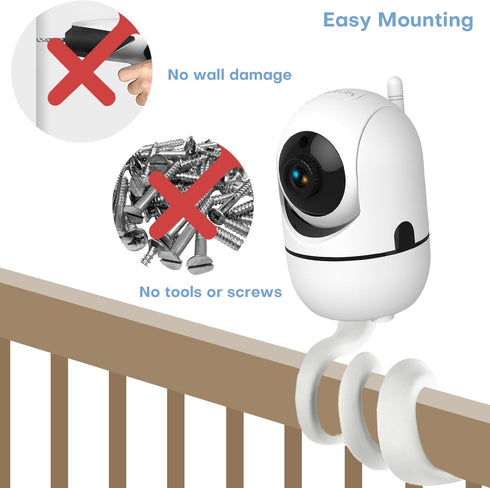 Baby Monitor Mount Fit for CF6850/HB6550/HB65/HB6339/HB6081/HB40, Flexible Camera Mount for Crib, Adjustable and Easy-to-Install?No Tools or Wall ...