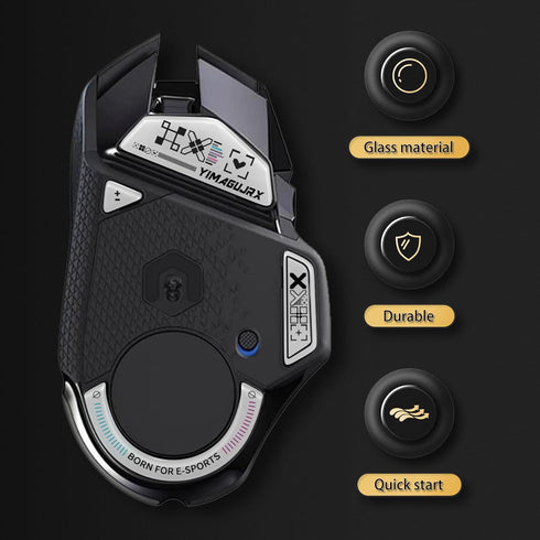 YIMAGUJRX Glass Mouse Skates for Logitech G 502 Lightspeed Wireless,Fastest and Smoothest Mouse Feet/Skates (White Print)...