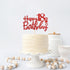Red Glitter Happy 18th Birthday Cake Topper - Eighteen Cake Topper - 18th Birthday Party Supplies - Cheers to 18 Years Party Decorations...