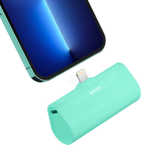 Small Portable Charger Blue 4800mAh Power Bank Ultra-Compact Little Battery Pack Compatible with iPhone 14/14 Pro Max/13/13 Pro Max/12/12 Pro Max/...