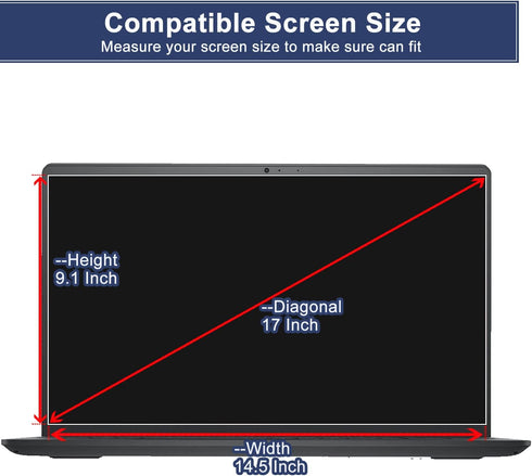 17" Screen Protector Blue Light Glare Filter for 17 Inch 16:10 HP/Dell/ASUS/Samsung/Lenovo/Acer/MSI/Razer Blade/LG Gram 17" 16:10 Aspect Laptop (1...