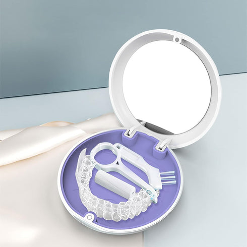 Aligner and Retainer Case, YOUYA DENTAL 1PCS Solid Orthodontic Aligner Retainer Case Denture False Box, Mouthguard Case Holder Protective Case wit...