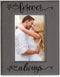 KATE POSH You Will Forever by My Always Engraved Grey Leather Frame - Engagement, Wedding, 3rd Anniversary, I Love You Gifts for Couples (5x7-Vert...