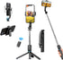 Portable Selfie Stick Phone Tripod - Extendable Travel Selfie Stick Tripod Phone Holder with Wireless Remote for iPhone Galaxy Android for Video R...