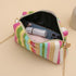 Women’s Straw Tote Bag Rainbow Striped Casual Beach Shoulder Bag Summer Vacation Straw Crossbody Bag Purse 2024...