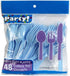 Baby Blue & Light Pink Heavy Duty Plastic Cutlery Sets - 16 Spoons, 16 Forks, 16 Knives - 2 packs of 48 each 96 pcs total - One Blue & One Pink...